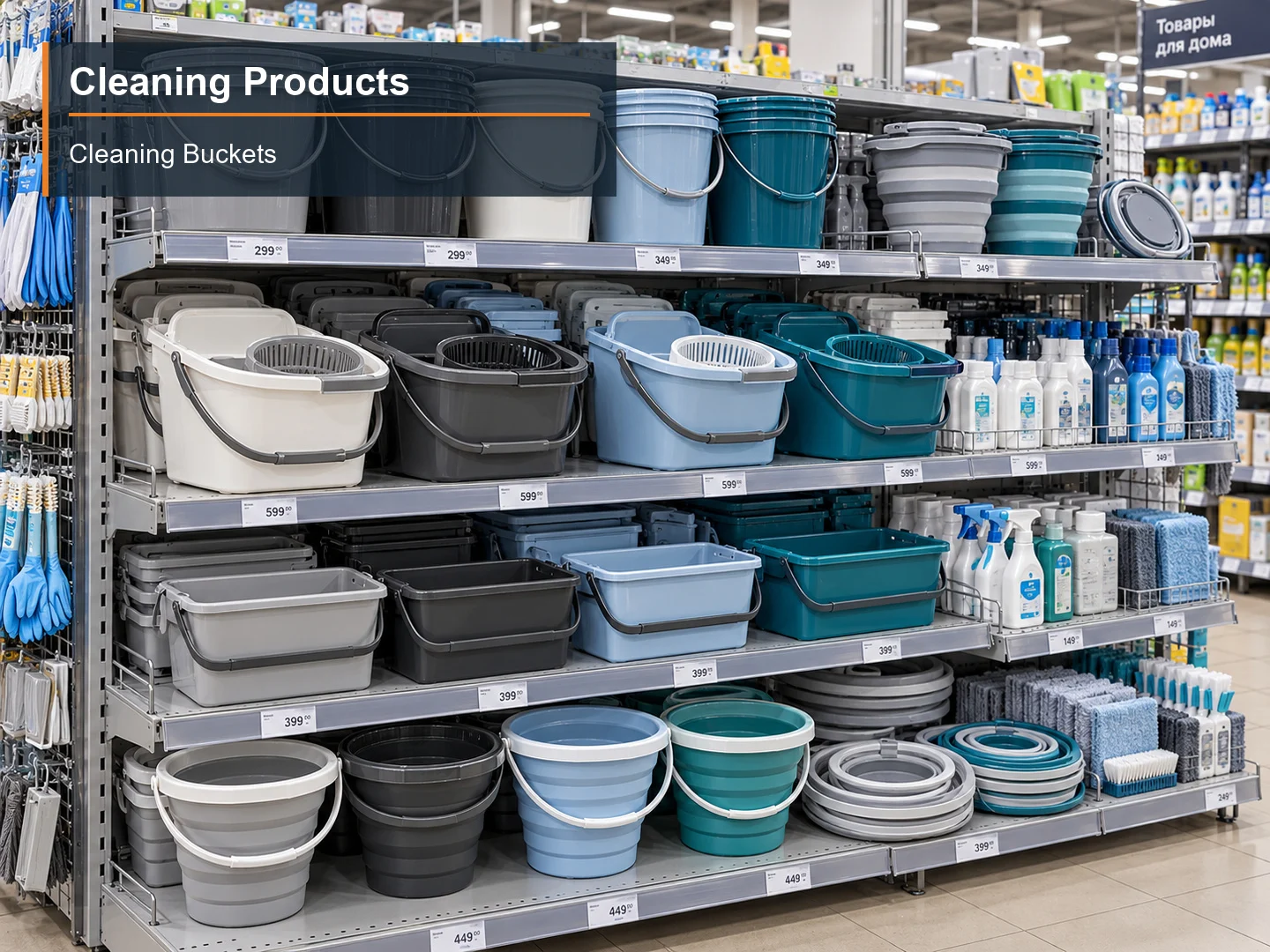 Cleaning Buckets numbered subcategory photograph