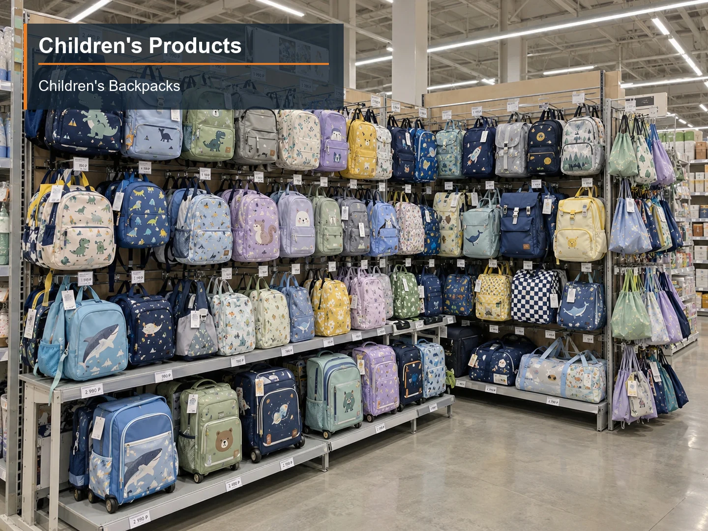 Children's Backpacks numbered subcategory photograph